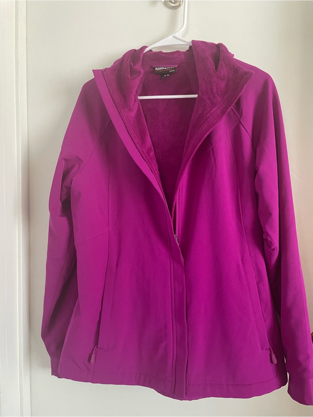 Kirkland Signature Hooded Utility Jacket in Magenta Pink